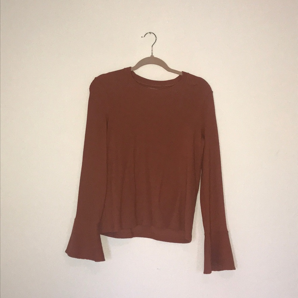 Madewell burnt orang me flutter sleeve top